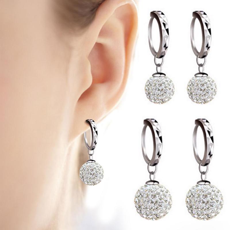 

Hoop & Huggie Women Lady Girl Love Elegant Ball Earrings Fashion Simple Shiny For Girls Party 10mm/12mm