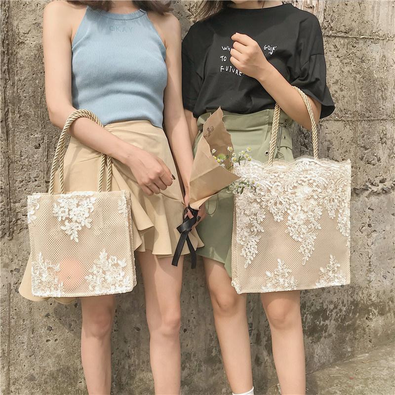 

Evening Bags Chic Summer Light Fashion Party Wedding Ivory White Lace Bag Women Purses Handbag Totes Shoulder Female Bride, Small bige