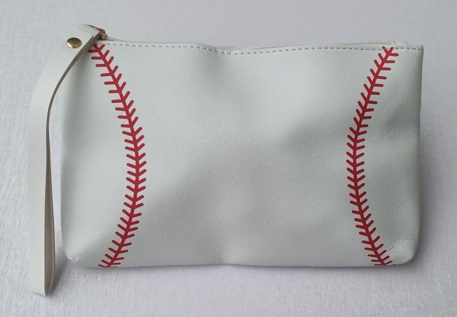 

Outdoor bags Baseball Softball Pattern Sports PU Leather Makeup Bag Cosmetic Bags with Zipper Toiletry Travel for Women Girls, Customize