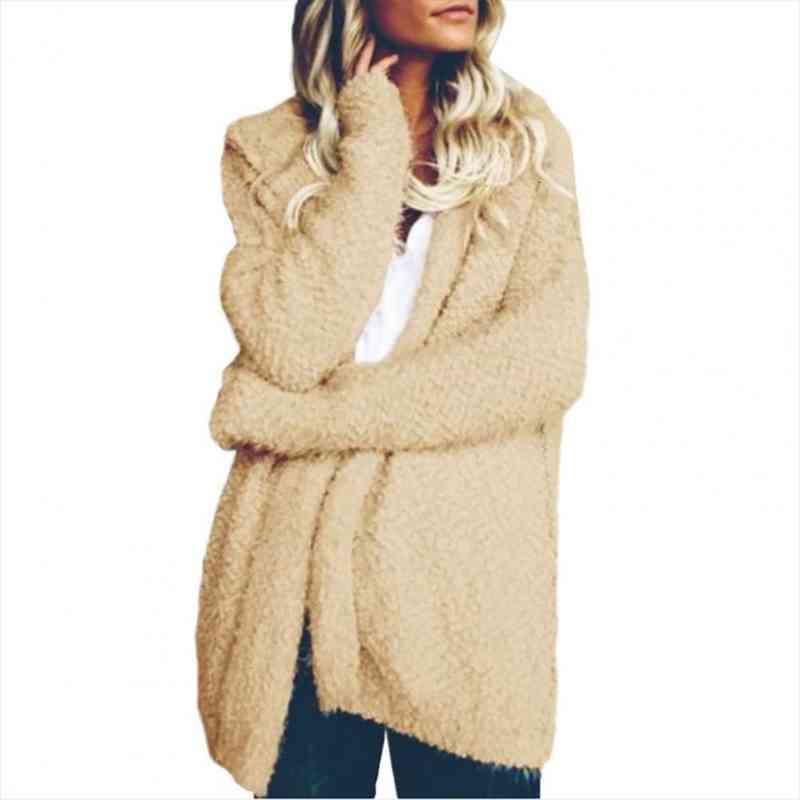 

Cardigan Woman Coat Long Sleeve Stylish Knitwear Women Long Sleeve Solid Color Sweaters Cardigan Gilet Femme, White;black