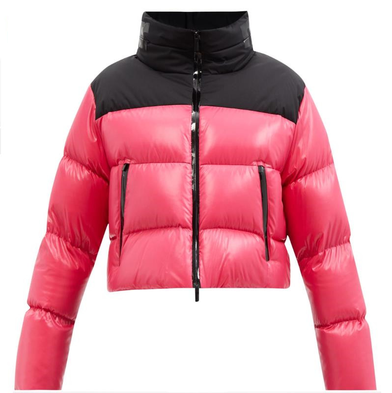 

Women Bardanette Short Down Jacket Designer Appliques Winter Coat, Dustbag