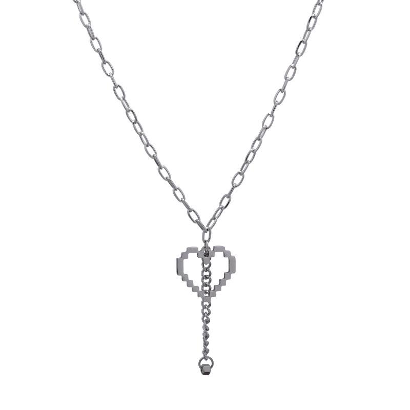 

Pendant Necklaces Product Ladies Mosaic Love Necklace Men's Hip-hop Style Titanium Steel