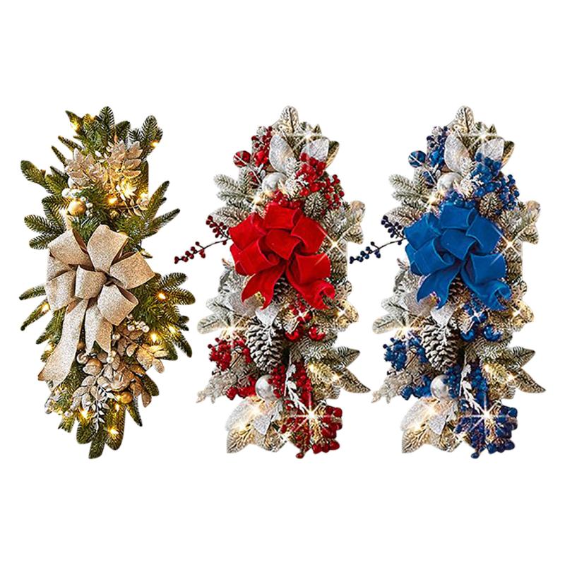 

Christmas Decorations Decoration Led Rattan Garland Wreath Light Door Hanging Ornaments Artificial Xmas Tree Fireplace Decor