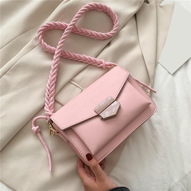 

Cross Body Purple Messenger Bag Korean Ladies Handbags Purses Hand Simple Lady Single Shoulder Bags, White