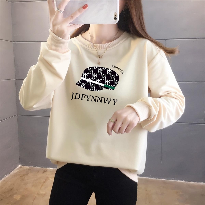 

Cotton autumn and winter tide brand student thin long sleeve sweater women's Korean 2021 new coat, White