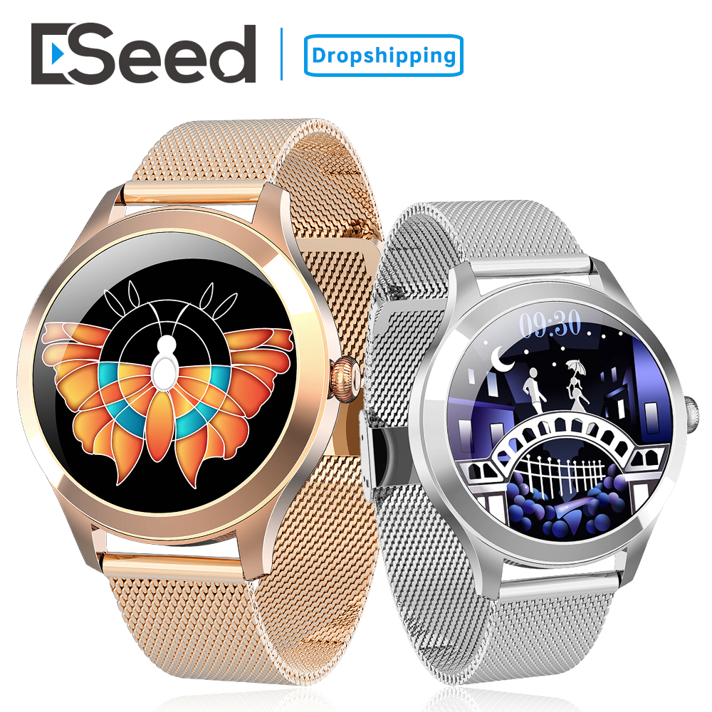 

ESEED 2021 Womens watch Smart Watch Full Touch IP68 Waterproof Heart Rate Monitor Sleep Monitoring Fitness Bracelet Smartwatchg, Gold