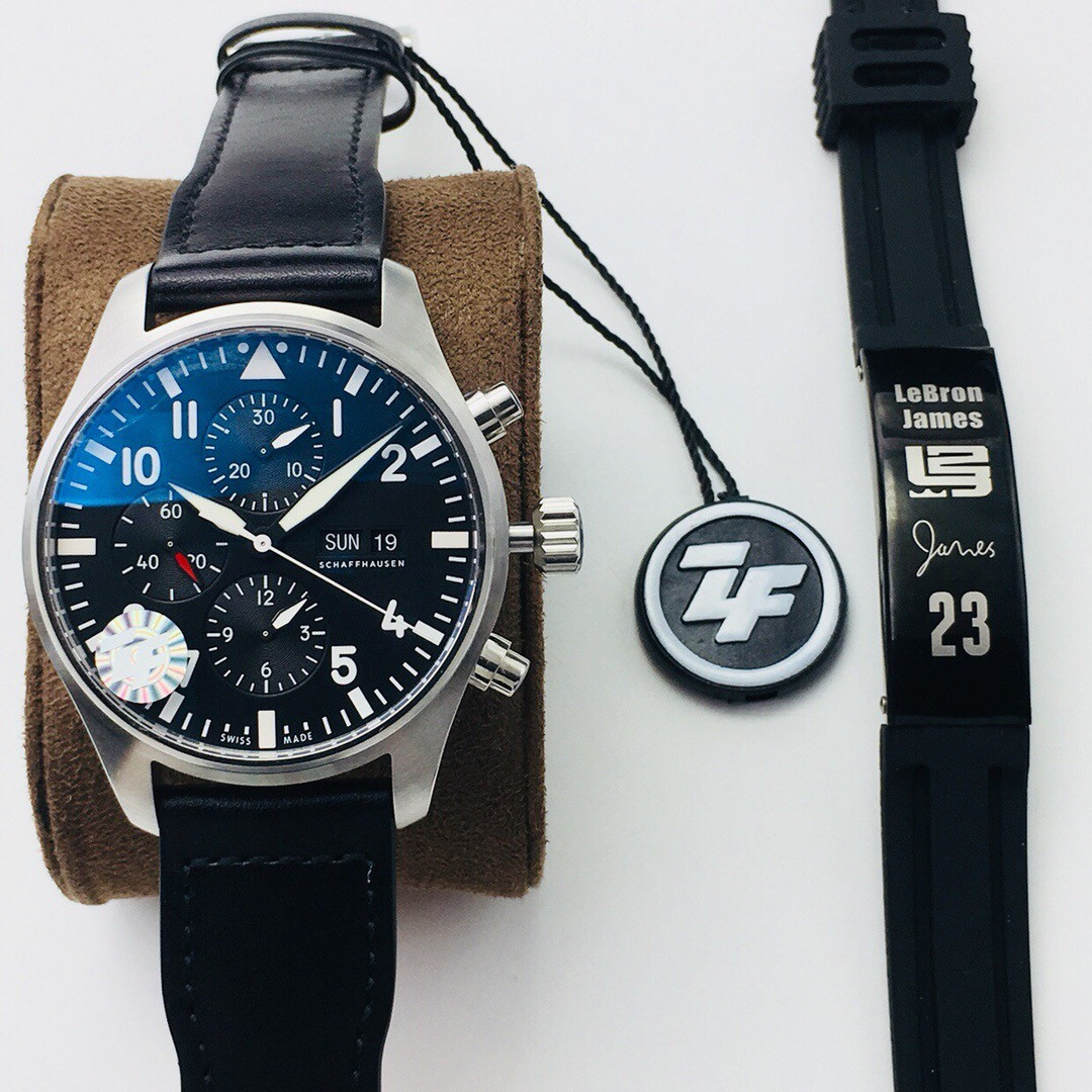 

ZF classic 3777 pilot watch timing series has slightly curved needle tail double-sided anti-vertigo blue coated wrist size 43mmX15mm case i, As shown