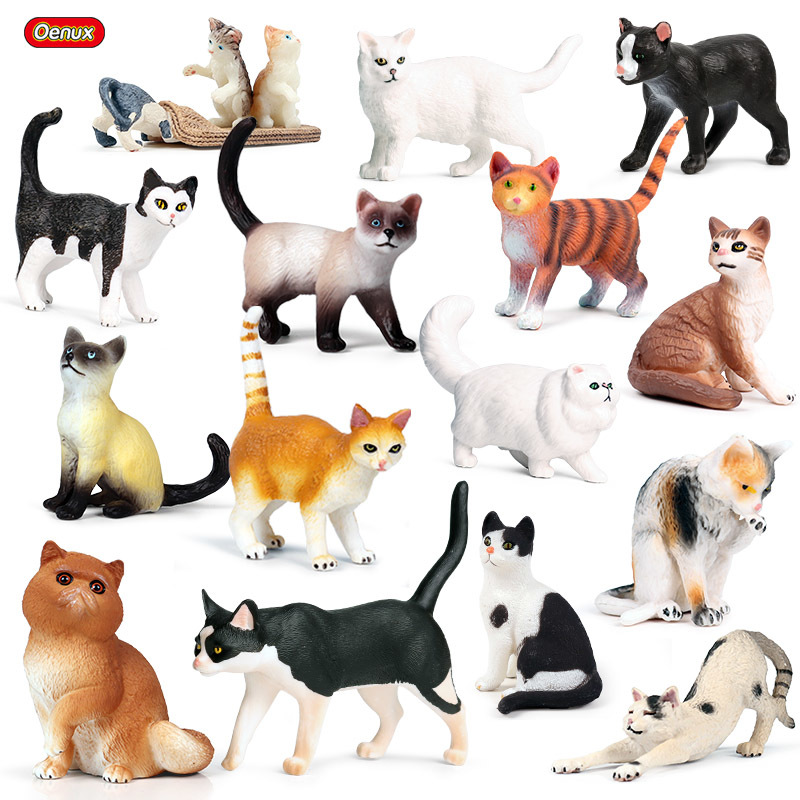 

Oenux Lovely Pet Cat Model Action Figure Persian Cat Kitty Bobtails Siamese Sphynx Figurine Cute Decoration Educational Kids Toy C0220