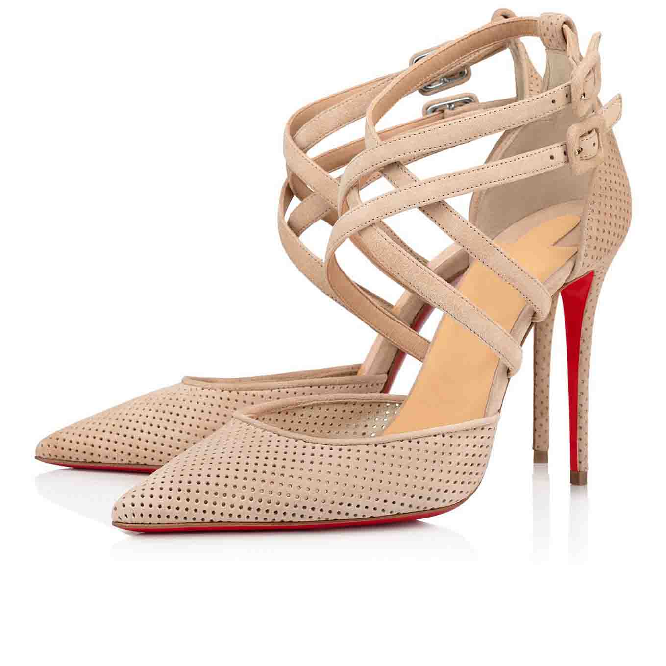

Lady Brides Heels Red Bottom Designs "Victorilla" Style Perforated Leather Calfskin suede,Women Red Soles Pumps Wedding Party Dress Shoes, Black