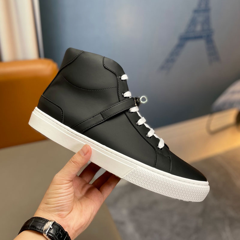 

Designer high top black casual shoes sports fashion leather exclusive black and white leather lace up Platform party luxury coach 38-45, Customize