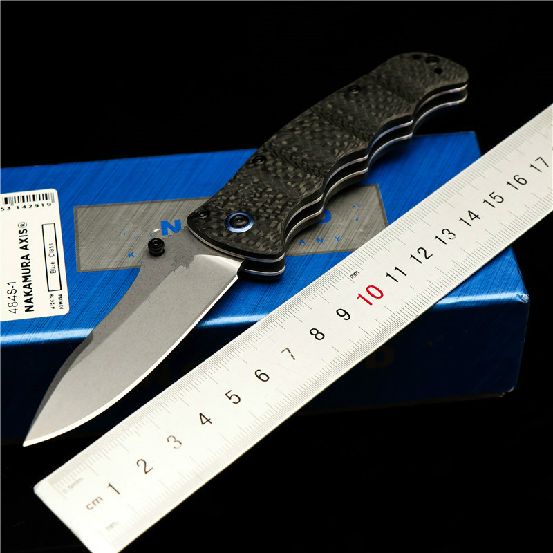 

Benchm BM484S-1 Nakamura AXIS Lock Carbon Fibre Knife M390 Blade Hunting Self Defense Pocket Knives Outdoor EDC