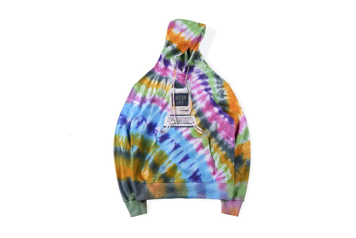 

2021 New Travis Scott Hoodie Bored Vintage Computer Colorful Tie-dyed Sweatshirt Men Women Fashion Hip Hop Astroworld Pullover Mwpk, Black2