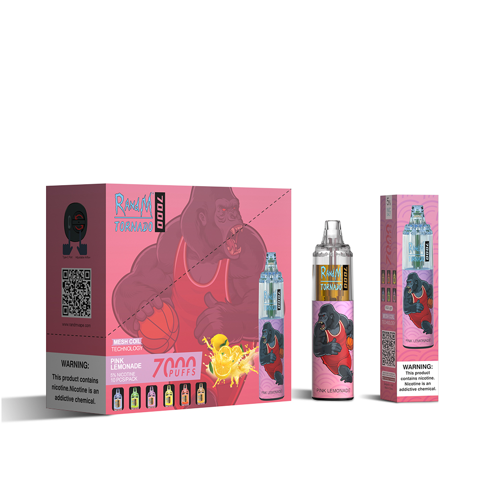

RandM tornado disposable E cigarette Mesh Coil 14ml 7000puffs glowing vapes Type-C rechargeable Multi-flavor cigarette Factory Wholesale