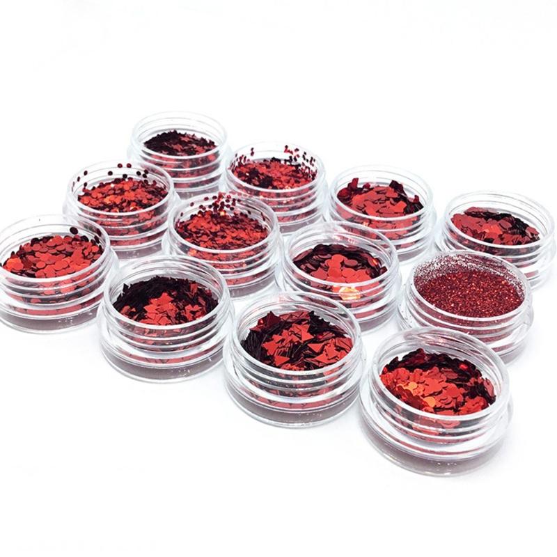 

3D Nail Glitter Sequins Nail Glitter Flakes Set Acrylic Sparkle Stickers Decals for Christmas Art Decoration