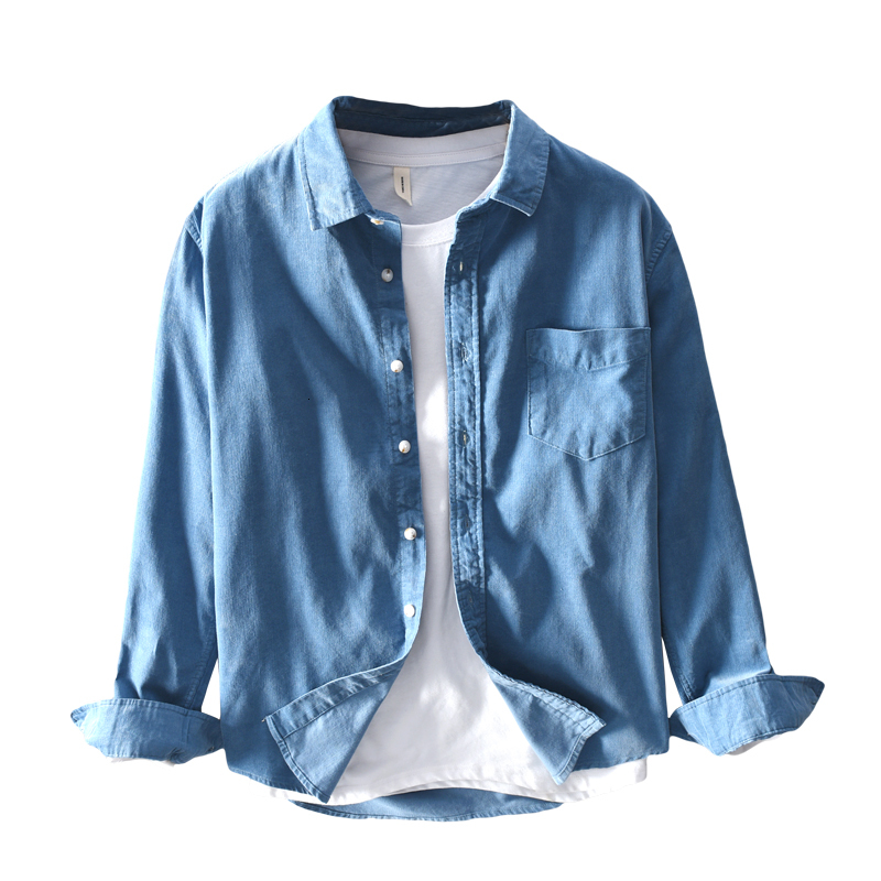 

2021 New Nova Chegada Italy Marca Camisa Algodo Dos Outono e Primavera De Manga Comprida Para Homens Moda Azul Camisas Casuais 8qds, Khaki