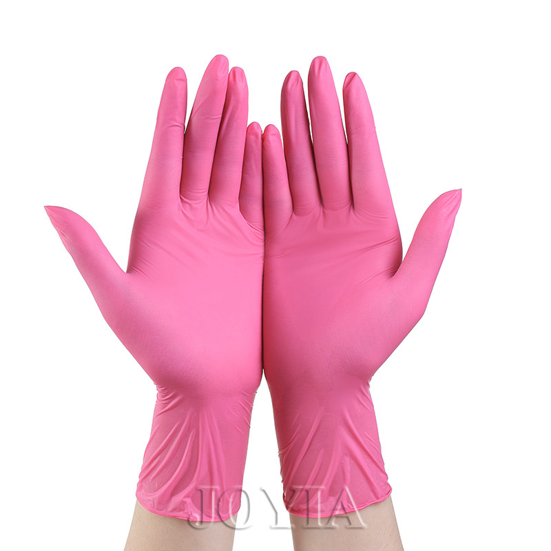 

100pcs Disposable Gloves Red Pink Latex Free Woman Female Home Workplace Safety Elastic Glove Synthetic Nitrile Vinyl Smallg