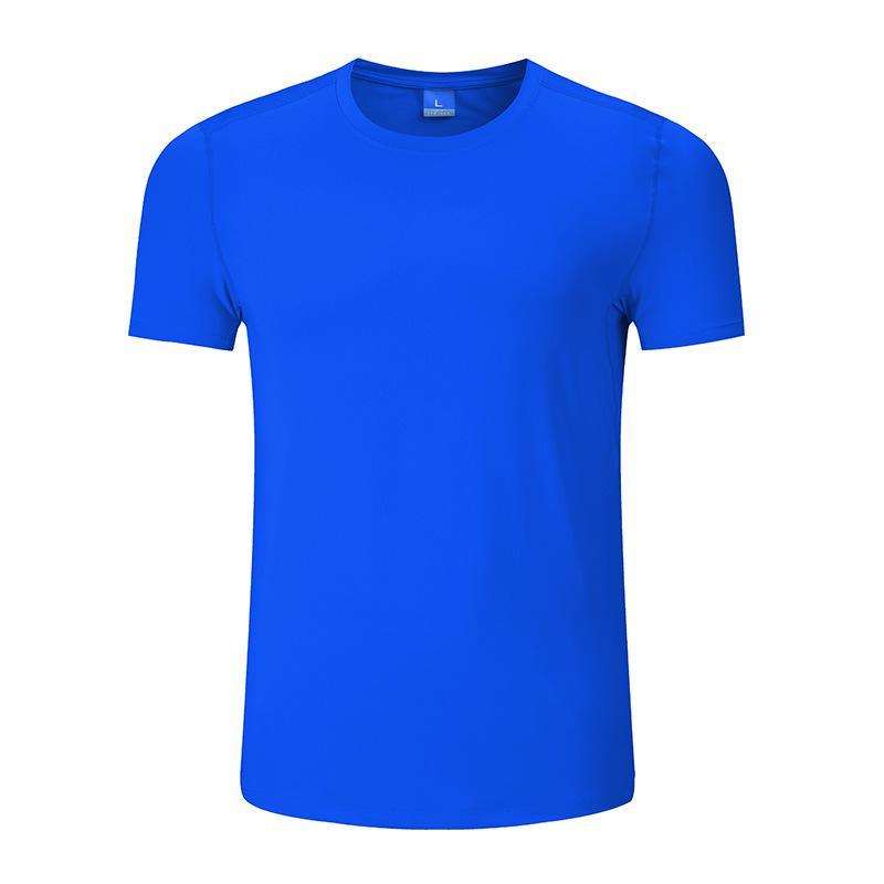 

men Sportswear Fitness Wear Yoga Outfit thin running season pure color high-density milk silk round neck short sleeves, As pic