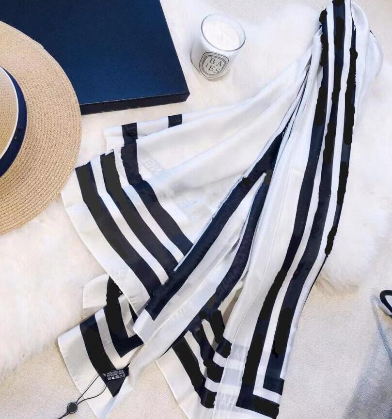 

2021 fashion Silk Scarfs women luxurious Shawls wholesale High quality scarf Summer scarves 180*70CM 3Colors, Blue;gray