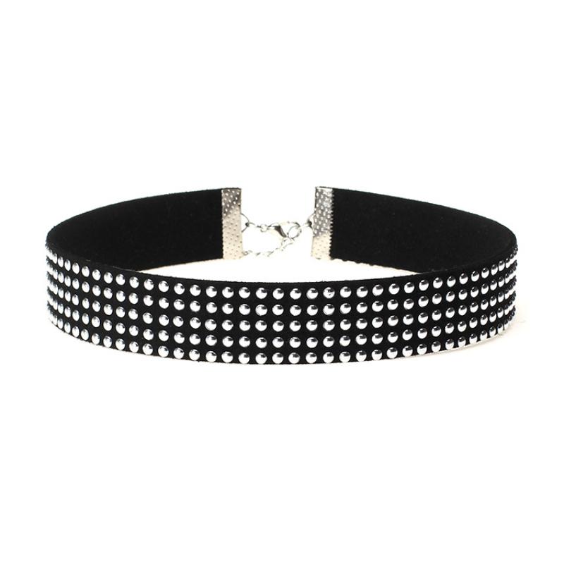 

Chokers Jewelry Korean Velvet Short Necklace Women's Steampunk Rivet Gothic Choker