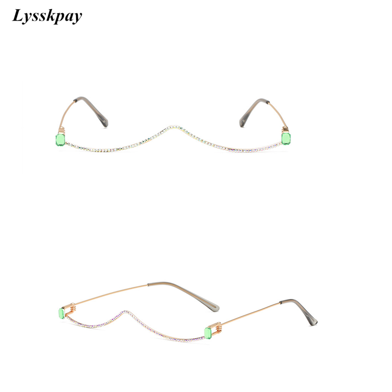 

Sunglasses Metal No Lens Women Fashion Unique Half Frame Sunglass Creative Geometric Eyewear Trend Female UV400