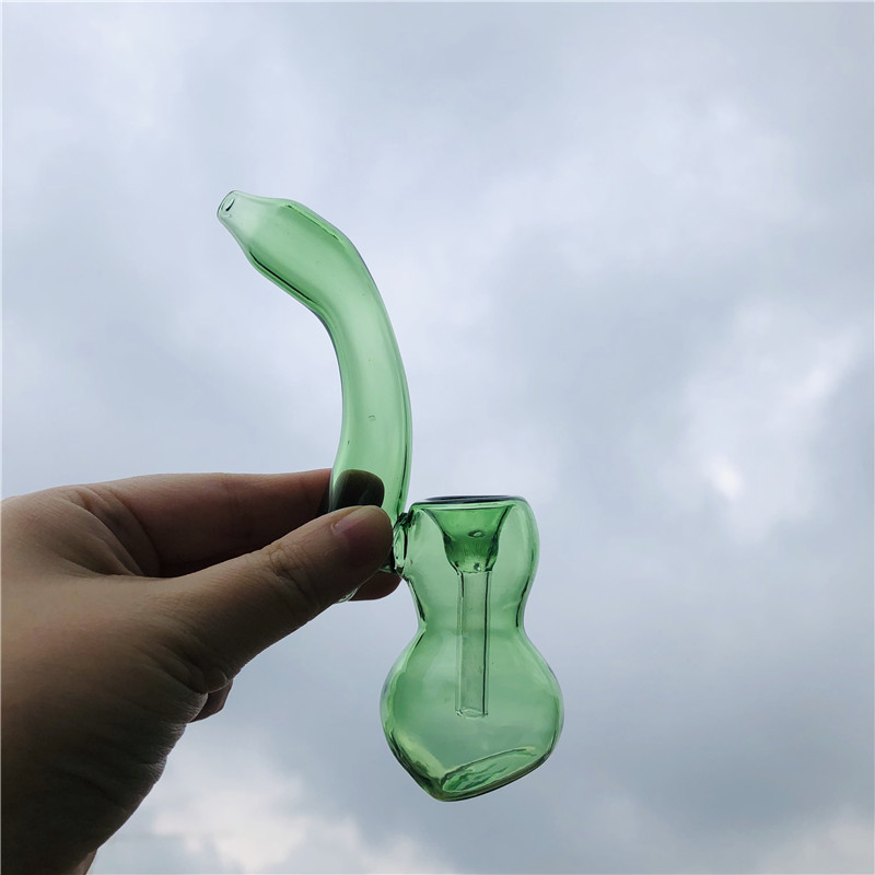 

Fashion Design Glass Water Pipe Tobacco Smoking Bong Pipe Spoon Pipes With Side Carb Hole Thick Oil Burner Hammer Rig