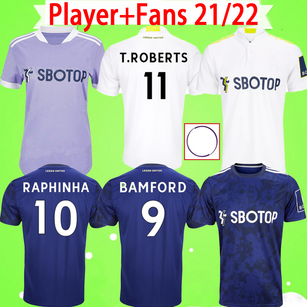 

21 22 LEEDS soccer jerseys 2021 2022 UNITED home football shirt PHILLIPS FIRPO BAMFORD RAPHINHA DIEGO LLORENTE RODRIGO men kids kits uniform third 3rd S-2XL, 21/22 player version