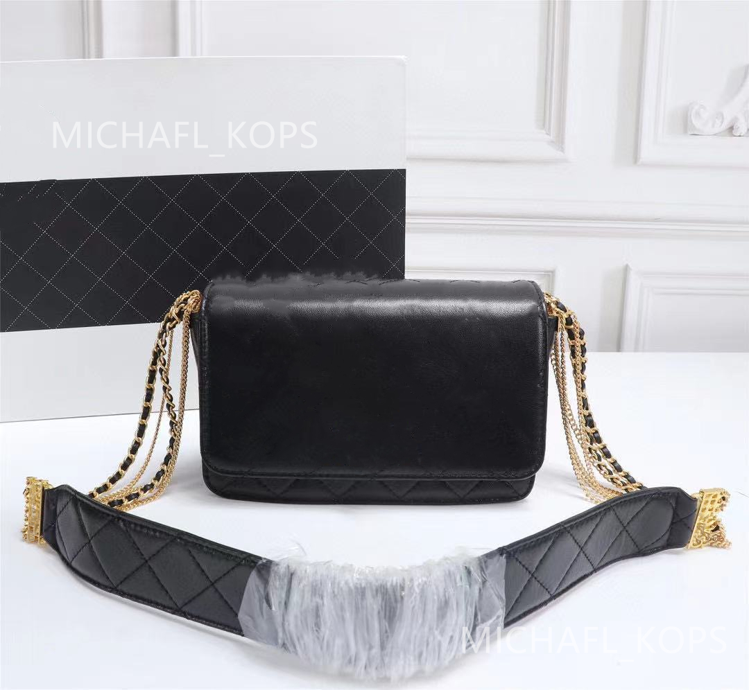 

5a+ women luxurys designers bags 2021 Hot selling fashion leather shoulder bag sheepskin diamond check quilted bag chain bag, Black