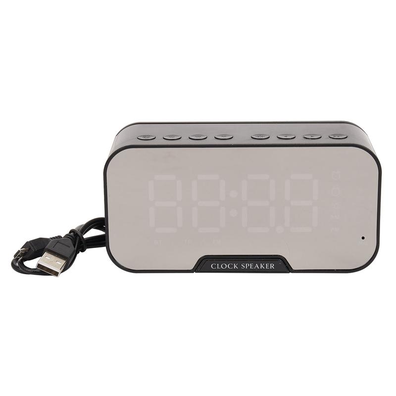 

Portable Speakers G10 Bluetooth Speaker Wireless Stereo Bass Loudspeaker Mirror LED Alarm Clock Radio With Phone Holder Function