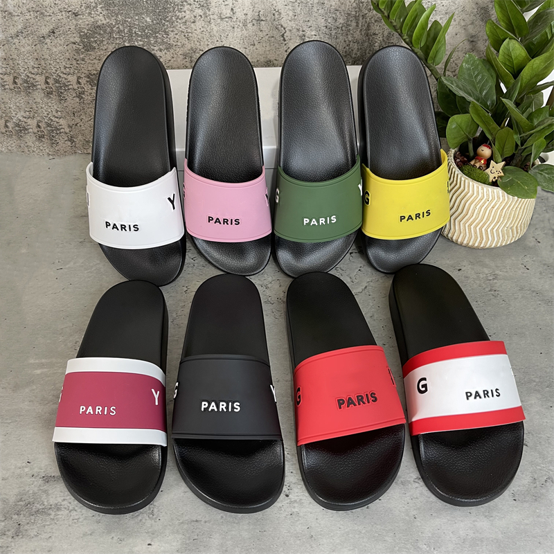 

With Box] Fashion Slippers Mens Womens Flip Flop Summer Rubber Top Quality Paris Beach Slide ScuffsIndoor Shoes Size -46, Colour-21