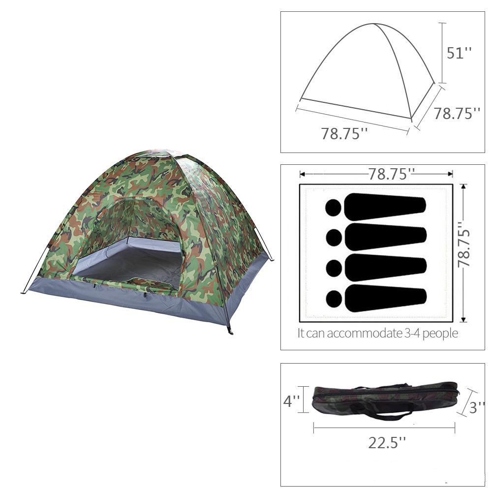 

Waterproof 3-4 Person Family Dome Camping Dome Tent Camouflage Hiking Outdoor Portable US Stock