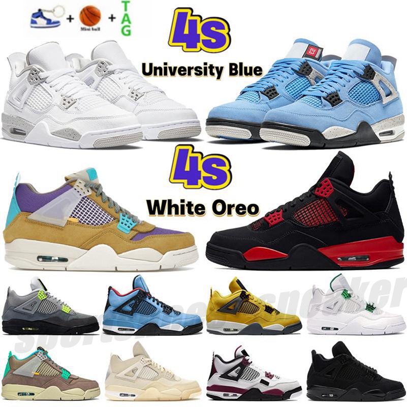 

Hot Jumpman retro 4s Basketball Shoes University Blue Black Cat 4 Sail White Cement Guava Ice Hype Royal UNC Obsidian Sports Women Mens Sneakers size US 5.5-13, 15