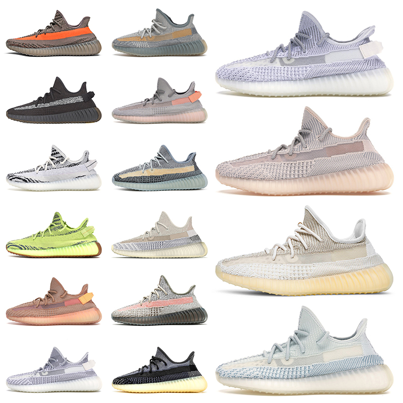 

2021 New Arrival Kanye West Casual Shoes Men Women Blue Tint Static Black Reflective Bred Beluga Marsh flax Trainers Sneakers Sport 36-48, White;red