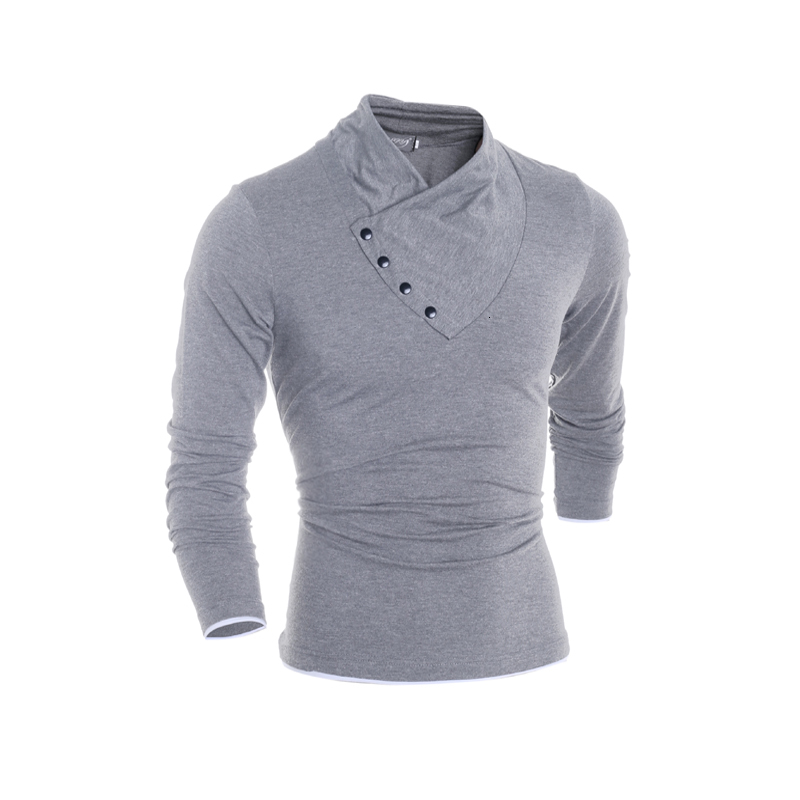 

2021 Men's Tops New Cotton v Neck Long Sleeve t Shirt Men 840x, Gray