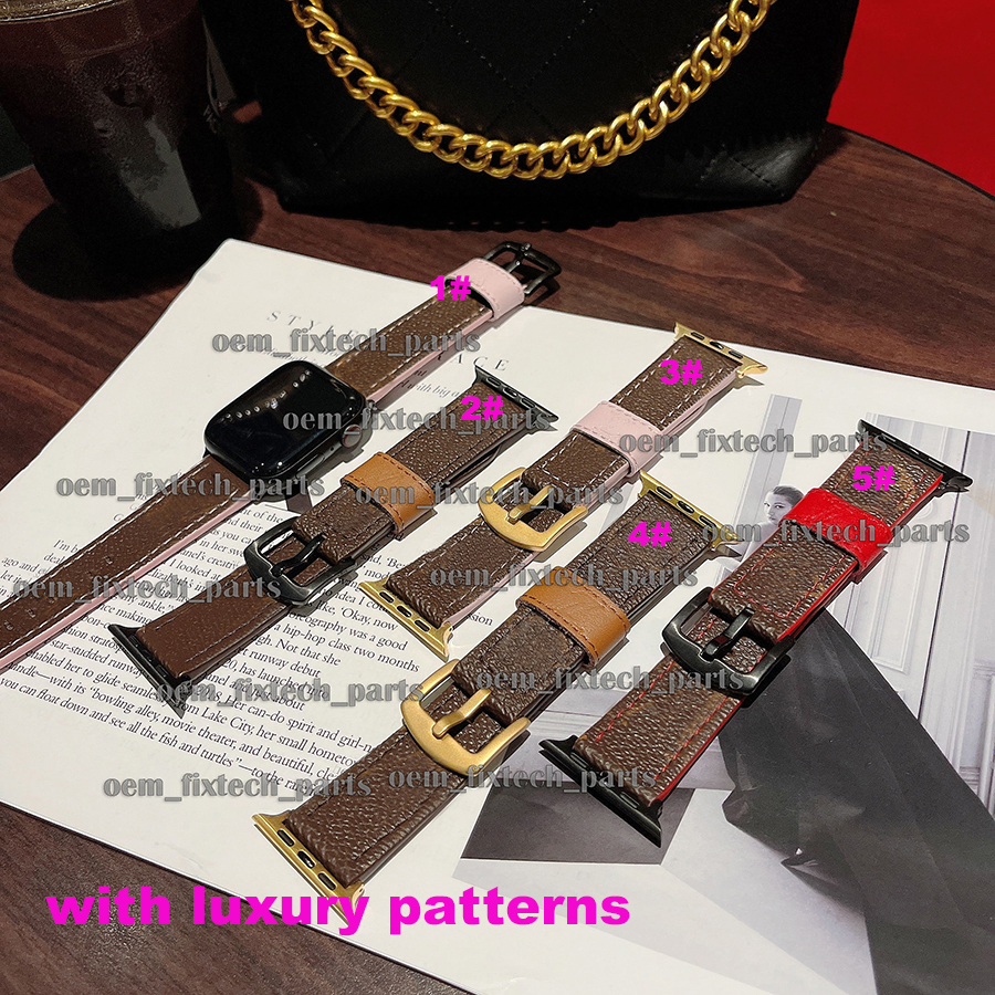 

watch band strap for apple series 1 2 3 4 5 6 38mm 40mm 42mm 44mm leather smart watches replacement with adapter connector