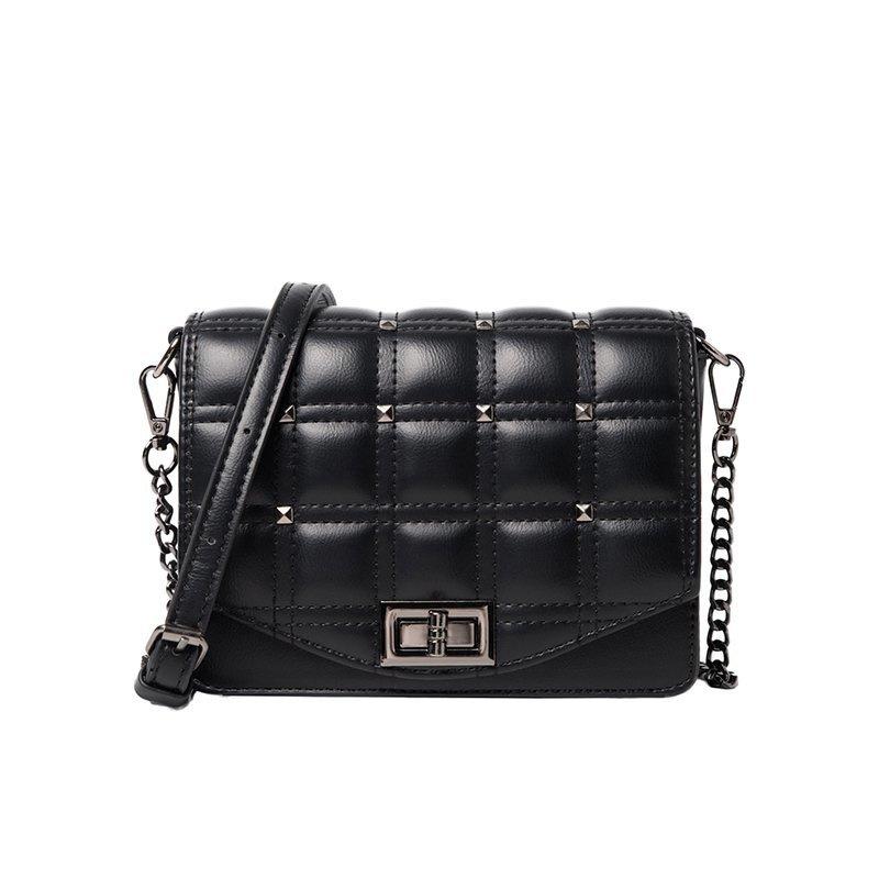 

Fashion Shoulder Bag Small Crossbody Bags for Women 2021 New High-quality PU Leather Plaid Rivet Ladies Chain Bag Luxury Black, Green small