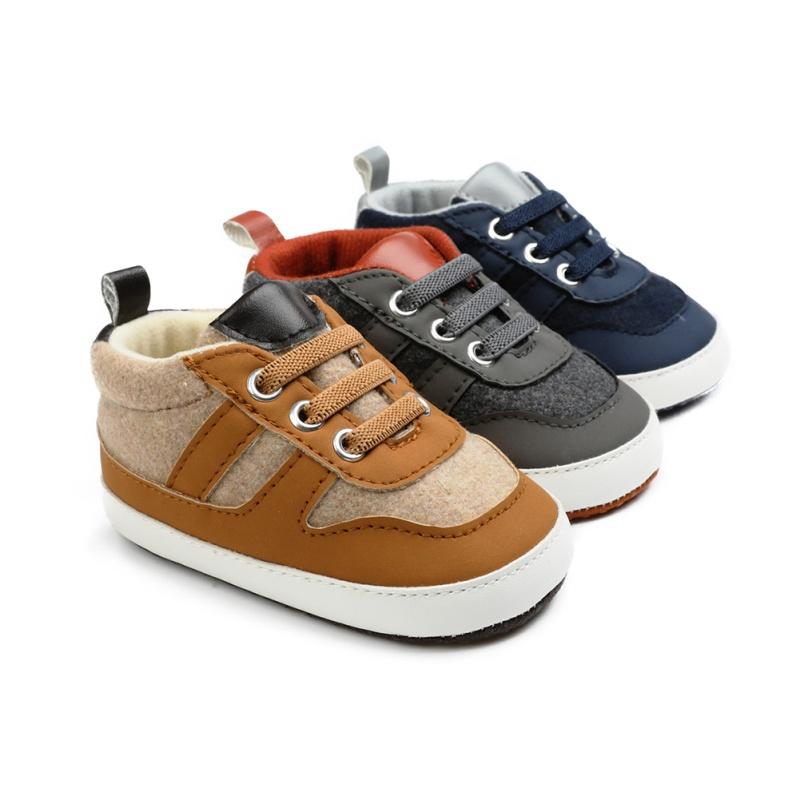 

First Walkers 2021 Baby Summer Shoes Born Girl Boys Causal Bow Anti-slip Blue Gray Patchwork Soft Sole Sneakers Prewalker -18M, Dl1