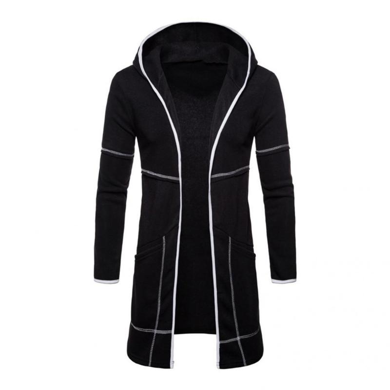 

Men's Jackets Men Coat Fashion Windproof Solid Color Pockets Cardigan Jacket Autumn Winter Casual, Black