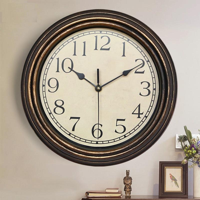 

12 inch Silent Wall Clock Wood Grain Decorative Home Battery Powered Non-ticking Analog Retro Clocks Living Room Kitchen Bedroom