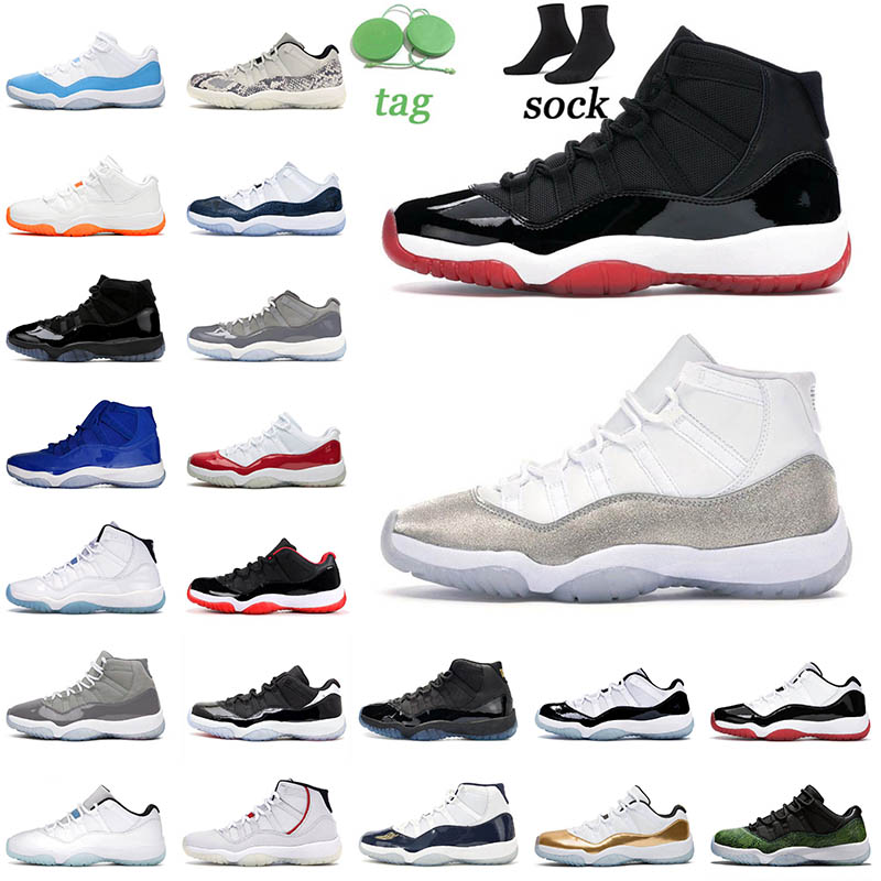 

2021 Top Quality Air Jordan11s Retro Basketball Shoes 11s 11 Bred High Metallic Silver White Concord Low Pink Snakeskin Off Fashion Sneakers