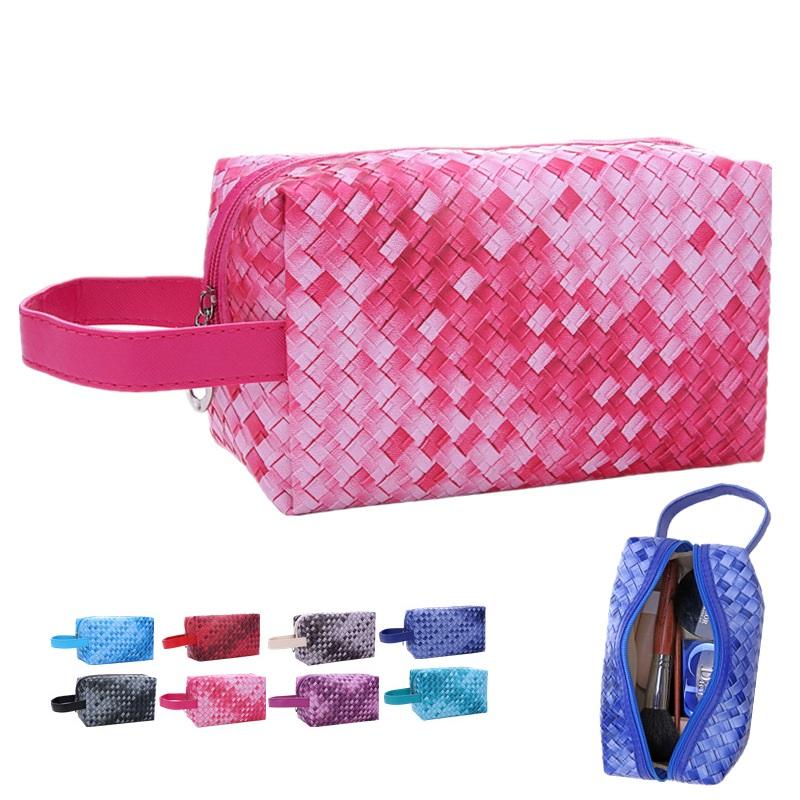 

Plaid Print Gradient Color Waterproof Makeup Bag For Women Wash Toiletry Zipper Pouch Cosmetic Bags Beauty Case Travel Organizer, Black