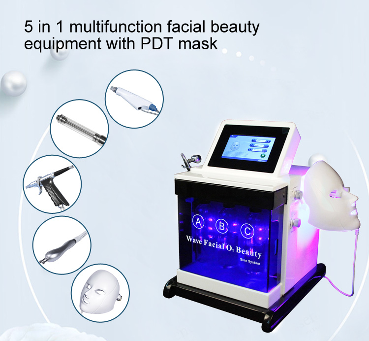 Water Oxygen Hydro Facial Machine Diamond Microdermabrasion Skin Care Rejuvenation Small Bubble Device Skin Deep Clean with PDT Mask-image-721761350