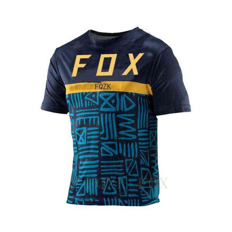 

FQZK FOX Jumper Cycling Jersey Men Bike Maillot Downhill Jersey Motocross Shirt Mountain Mtb Bicycle Clothing Riding Cycling H1204, White;black