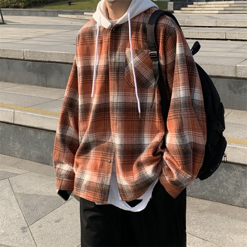 

2021 New Spring Plaid Men's Fashion Retro Casual Hooded Jackets Coat Mens Streetwear Hip-hop Bomber Jacket Men M-2xl 9otv, Yellow
