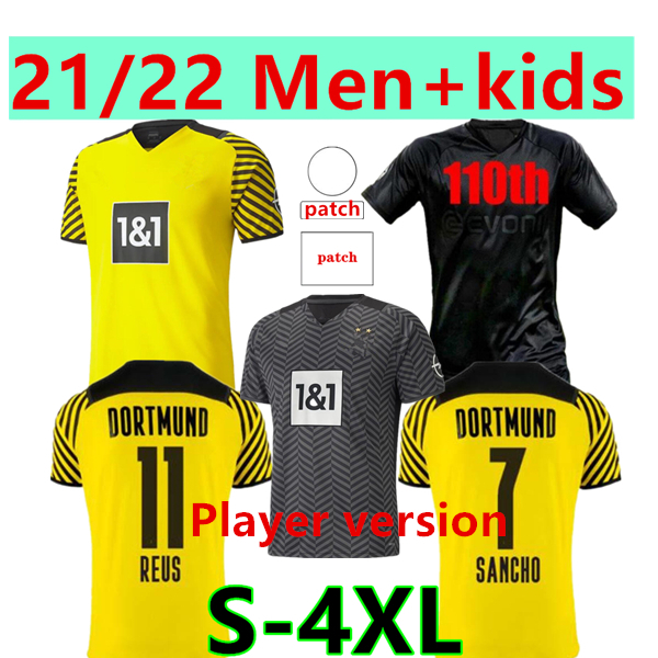 

Size:S- dortmund soccer jersey Borussia 21 22 Player version football shirt HAALAND REUS NEONGELB BELLINGHAM SANCHO HUMMELS BRANDT men + kids kit maillot de foot, 21/22 away