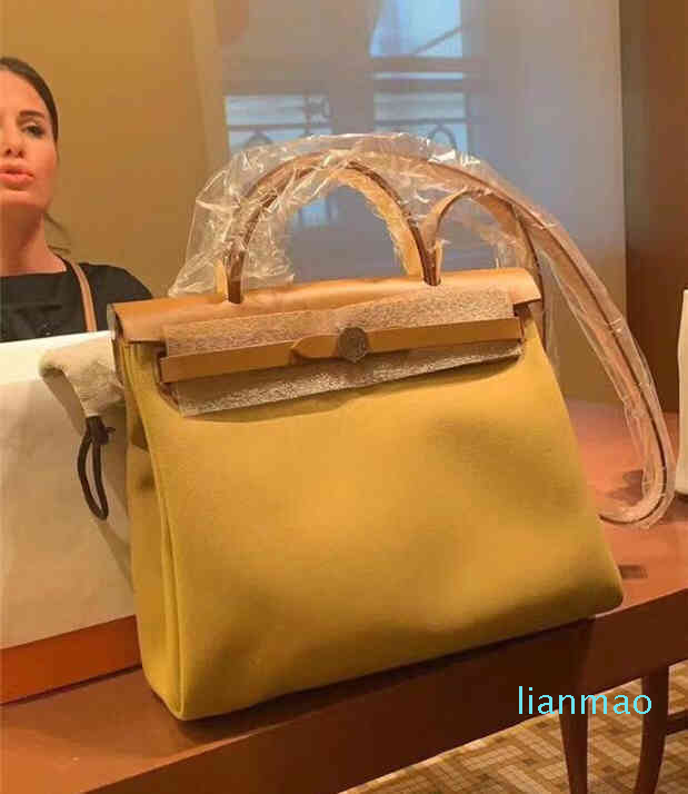 

Handbags Designer 3139 Herbag Herme Leather Canvas Bag Single Shoulder Messenger Bag