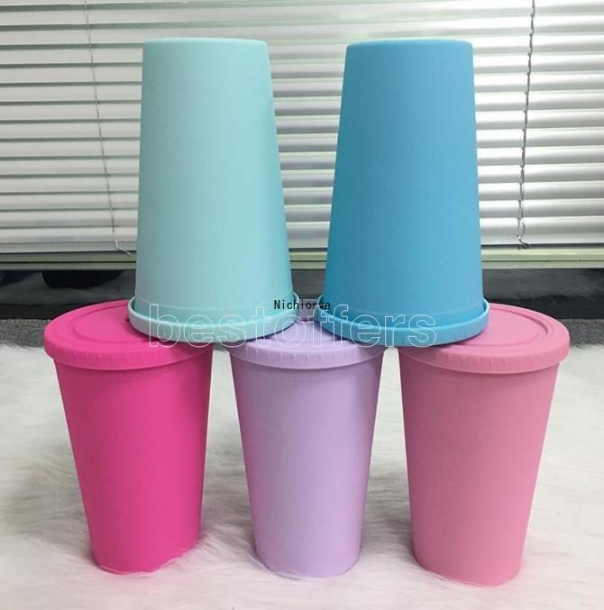 

16OZ Straight Tumblers Double Layer Plastic Drinking Juice Cup With Lip Straw Coffee Mug Costom Plastic Cups FY4421, Extra shipping fees not product