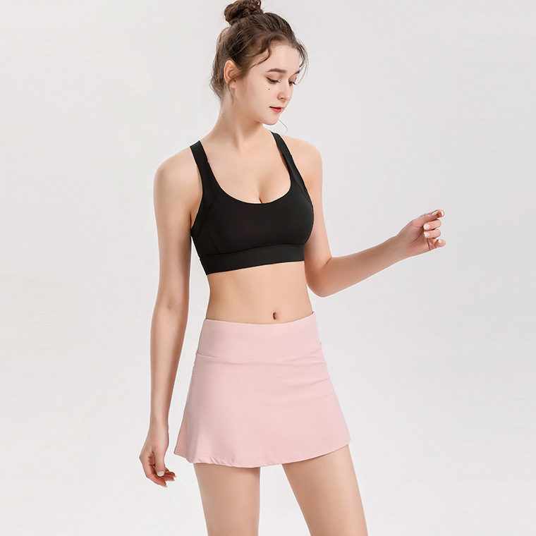 

Lulu women's Sports Fitness Yoga waist hip close fitting skirt-1839 skirt, Black