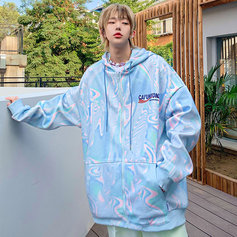 

2021 New Homens Hip Hop Hoodies Streetwear Legal Rock Tie Tingido Topos Harajuku Pulver Sweatshirts Coreano Com Capuz Moda Oversized Hoodie