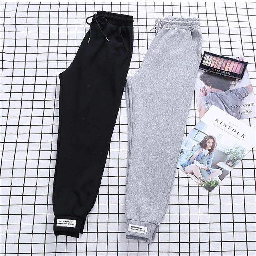 

patchwork high waist harem fashion womens pants casual streetwear sweatpants plus size trousers joggers pencil, Black;white