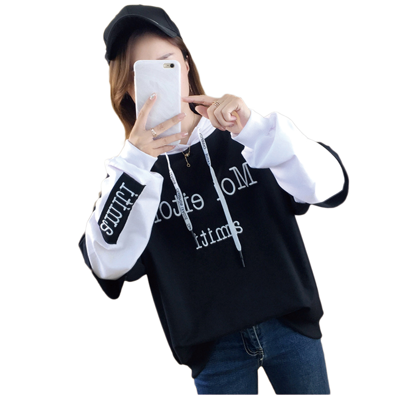 

2021 New Autumn Letter Print Pullover o Neck Drawstring Hoodies Casual Oversize Sweatshirt Women En5f, 02